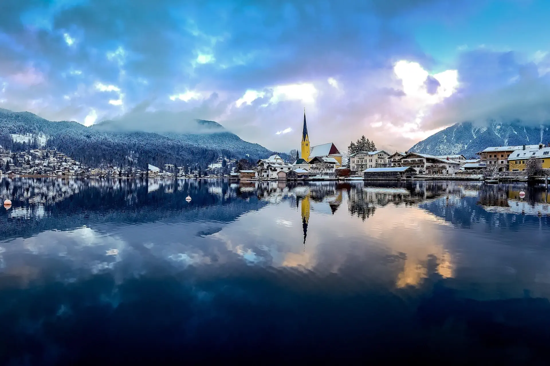 Der Tegernsee im Winter.